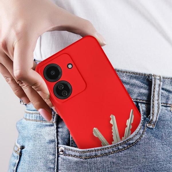 Kotelo - AVIZAR - Xiaomi Redmi 13C - Punainen - Puolijäykkä - Pehmeä kosketus Röd