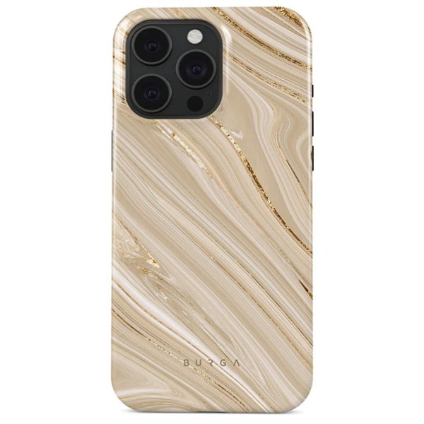 Elegant fodral för iPhone 15 Pro Max Full Glam Burga Guld Gul