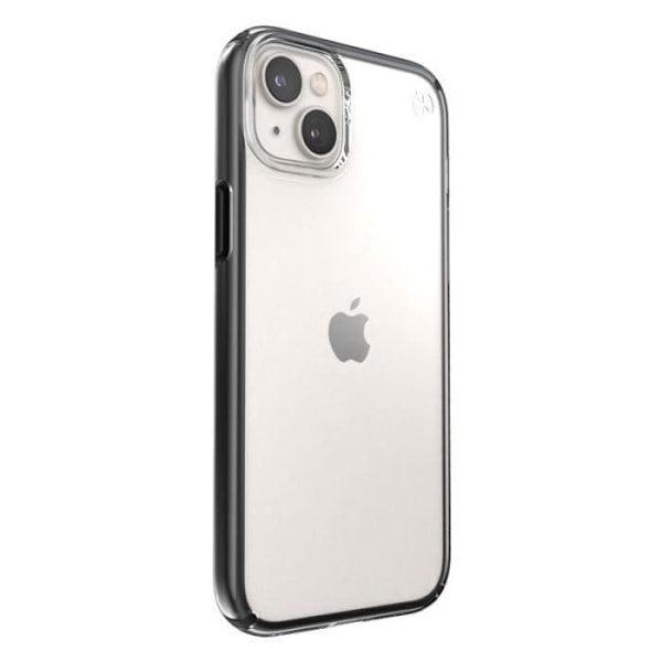 Speck Presidio Perfect-Clear iskugeometrialla - iPhone 14 Plus -kuori MICROBAN-pinnoitteella (kirkas / musta) -