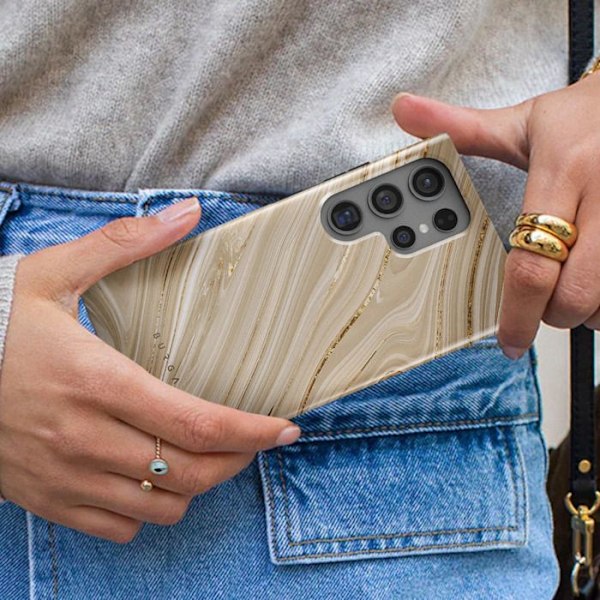 Coque för Samsung Galaxy S24 Ultra Elegant Mönster Full Glam Burga Guld Gul