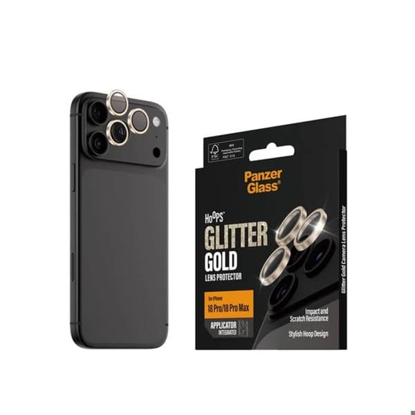 Beskyttelse af kameraobjektiv til iPhone 18 Pro / 18 Pro Max serie Hoops Panzer Glass Guld Gul
