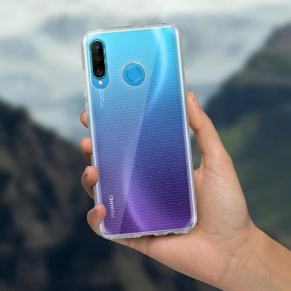 Huawei P30 Lite Cover Beskyttende Silikone Blød Ultratynd Gennemsigtig Hvid Transparent