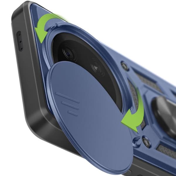 Coque til Honor Magic 7 Lite - Mayaxess - Mørkeblå - Stødabsorberende - Støtte Ring - Kameradæksel Blå
