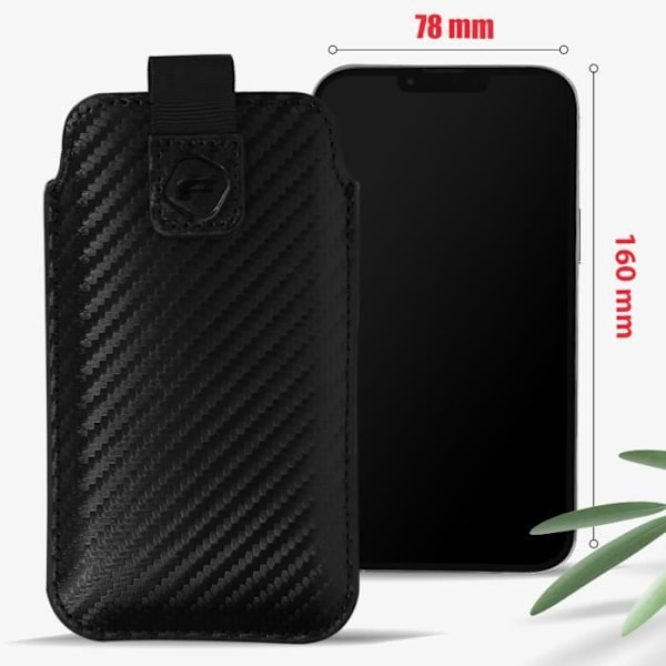 Smartphone Bältesfodral - FORCELL - Storlek XL - Koleffekt - Snabb åtkomst - Säker stängning Kol