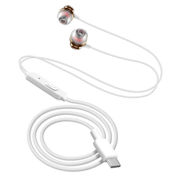 USB-C hovedtelefoner med ledning - LINQ - In-ear - Integreret mikrofon - 1,2 m - Hvid Vit