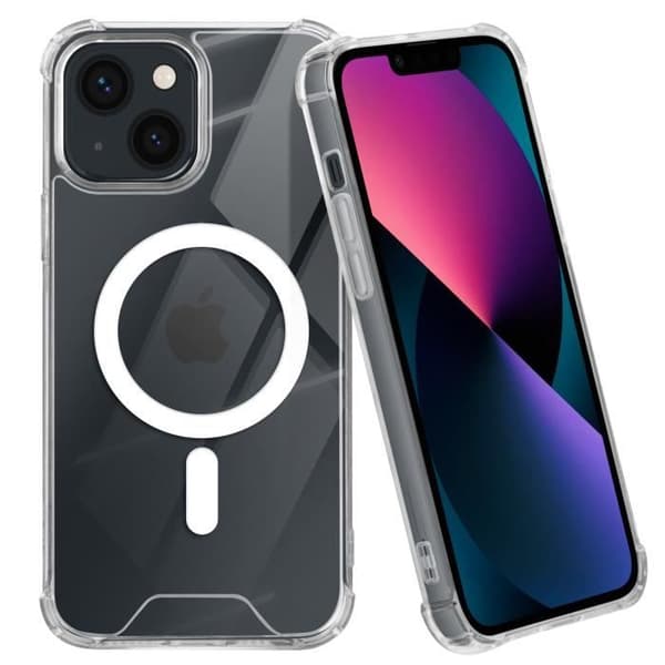 Cover - ADVARSEL - iPhone 13 - Silikone Gel - Stødabsorberende - Transparent Transparent