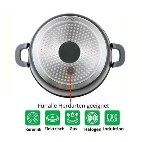 2,4 - 4,5 - 6 L Grydesæt Suppe Gryde Non-Stick stegegryde Støbt aluminium
