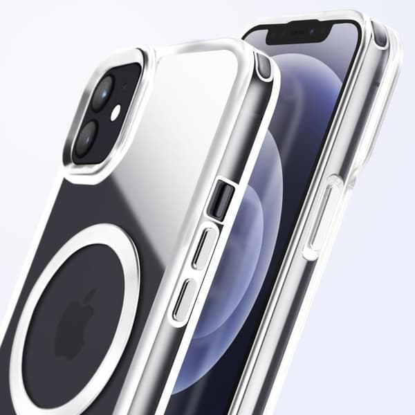 MagSafe-kuori - iPhone 12 Pro/12 - Kirkas Väri - Harmaa - Antihakkerointi Grå