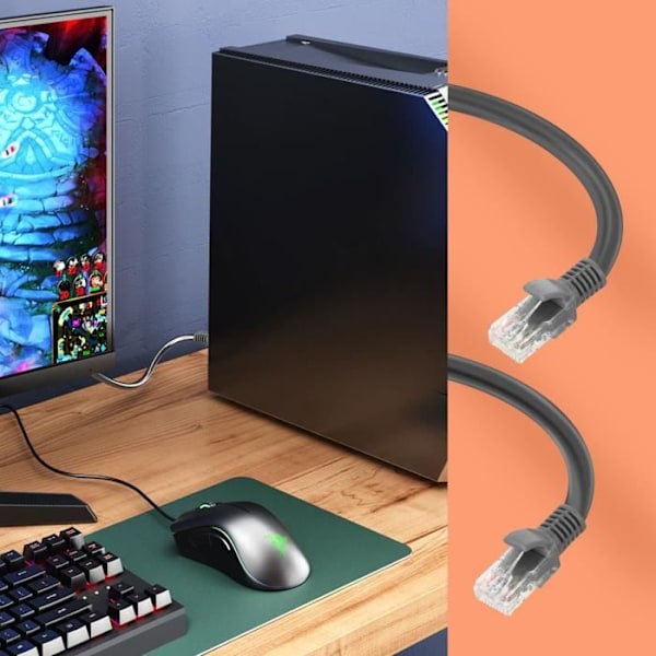 RJ45 Kategori 6 Ethernet netværkskabel - LINQ - 1m - Hurtig forbindelse - 250MHz båndbredde