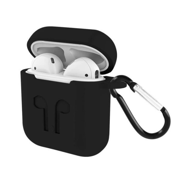 Coque AirPods 1/2 - Noname - Pehmeä - Jälkienkestävä - Naarmuuntumaton - Integroitu karabiini Svart