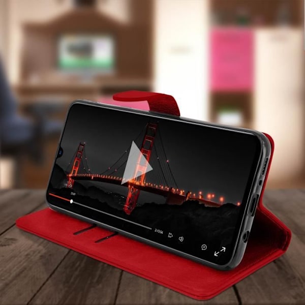 Hus för Samsung Galaxy A70 - AVIZAR - Röd Plånboksfodral - Silikongel - Video Stöd - Magnetisk Röd