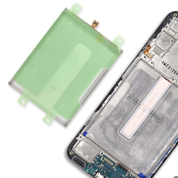 Batteri Klæbende - ADVISERE - Samsung Galaxy A25 5G - Solid Fastgørelse - Gennemsigtig - Blå Blå