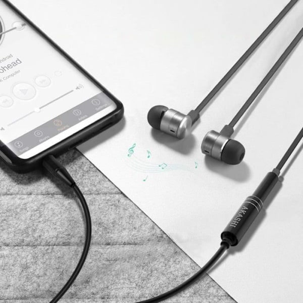 Audio Jack 3.5mm Han-Hun Aux Kabel Universal Længde 1m Akashi Sort