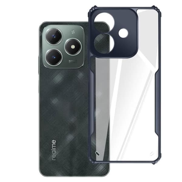 Coque - ADVARSEL - Realme C61 - Silikone Stødabsorberende - Kamerablok Dækket - Mørkeblå Blå