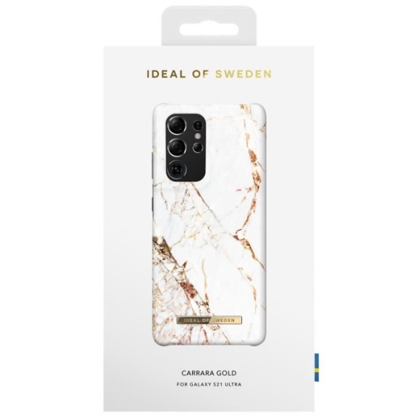 iDeal of Sweden Modefodral till Samsung Galaxy S21 Ultra - Carrara Gold Flerfärgad, Vit Flerfärgad, vit