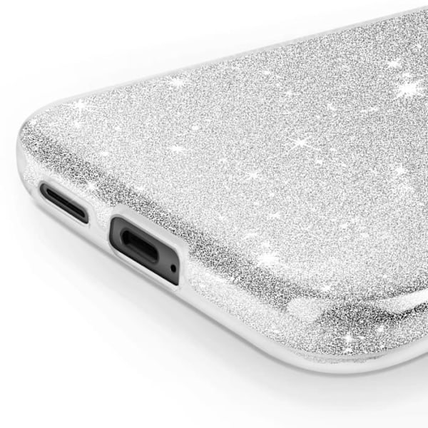 Coque Paillette för Samsung S24 Plus och S25 Plus Ultra tunn Silikon Silver Grå