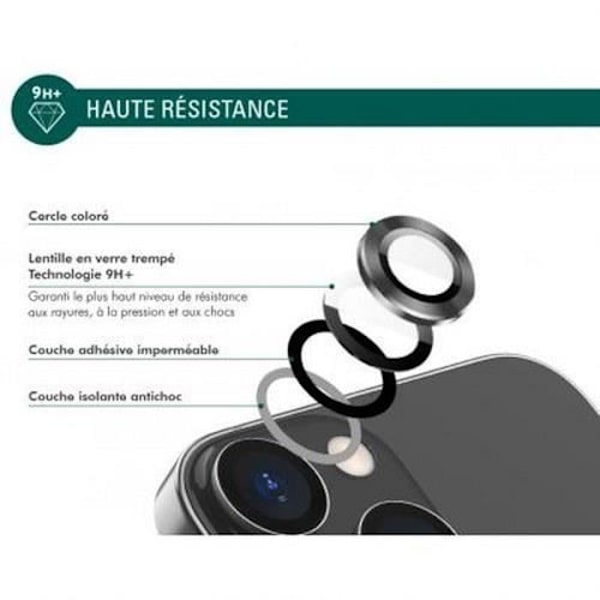 Kameraskydd för iPhone 15 Pro/15 Pro Max/14 Pro/14 Pro Max Heavy Duty Force Glass Silver
