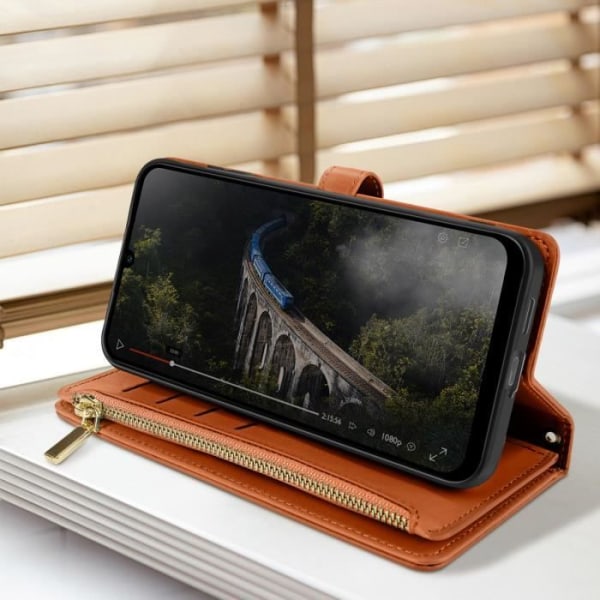 Fodral till Samsung S24 Flower Multi Storage Brun