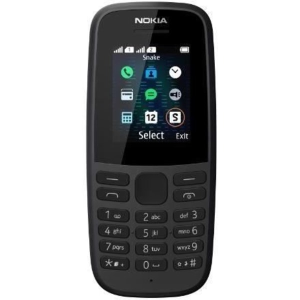 Mobiltelefon - Nokia - 105 TA1175 DS FR BLACK - Langtidsholdbart batteri - Ergonomisk design Svart