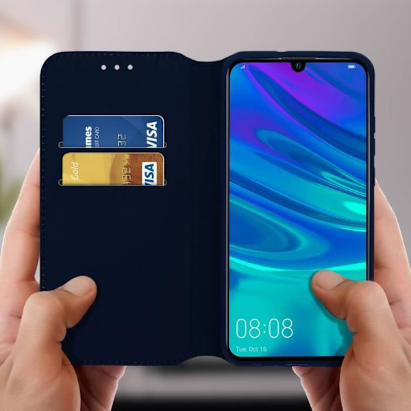 Hölster - AVIZAR - Huawei P Smart 2019 / Honor 10 Lite - Ekoklär - Stöd - Kortficka Blå