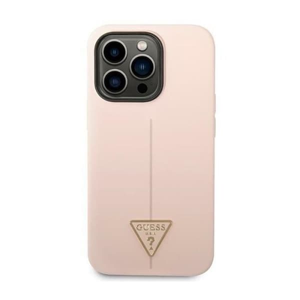 Guess Silicone Triangle Logo - Cover til iPhone 14 Pro Max (Rosa) - 3666339065959