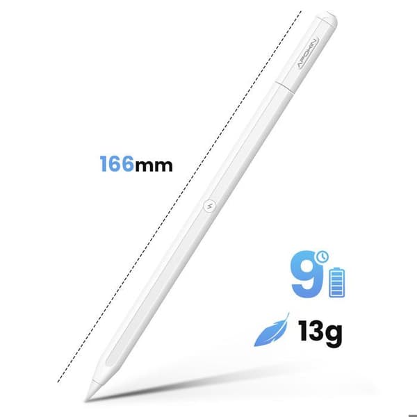 Stylet Bluetooth för iPad Pro Handavvisning, 9H batteritid och magnetisk laddning Apokin Vit Vit