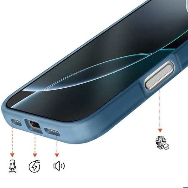 MagSafe-skal för iPhone 16 Pro, skydd i två material, hård baksida, mörkblå Mörkblå