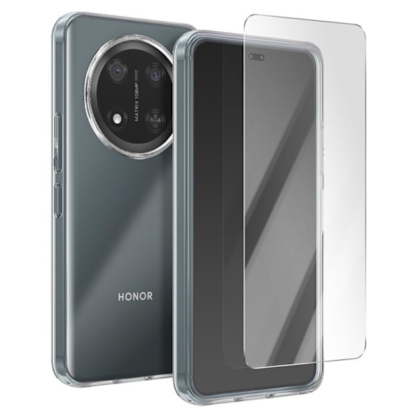 Beskyttelsespakke til Honor Magic7 Lite TPU-skjul i blød og 7H hærdet glas Moxie Transparent Vit