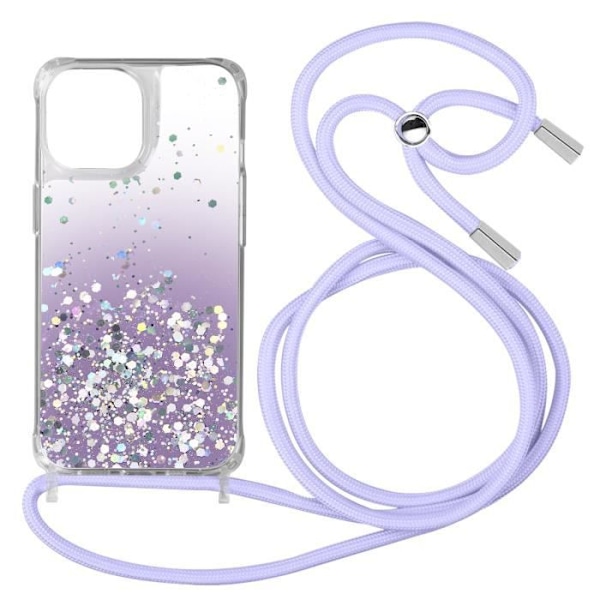 iPhone 11 Glitter-takakuori irrotettavalla hihnalla - Violetti Gradientti - AVIZAR - Pehmeä - Synteettinen - Sekoitettu Lila