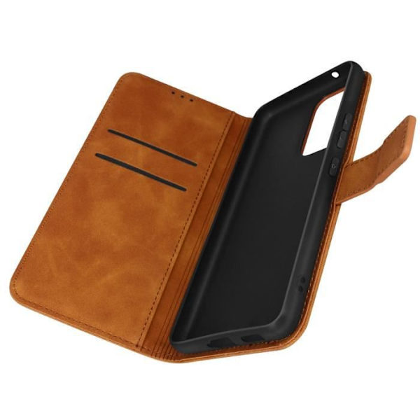 Samsung Galaxy A53 5G Fodral - FORCELL - Tender Book - Mockaeffekt - Brun - Videostöd kastanj