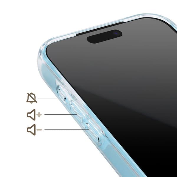 iPhone 15 Pro Cover med 3D Relief Vindrue Mønster og Hævet Blå Kant Blå