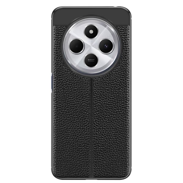 Cover til Xiaomi Redmi 14C Silikone Læder Effekt Prægning Sort Svart