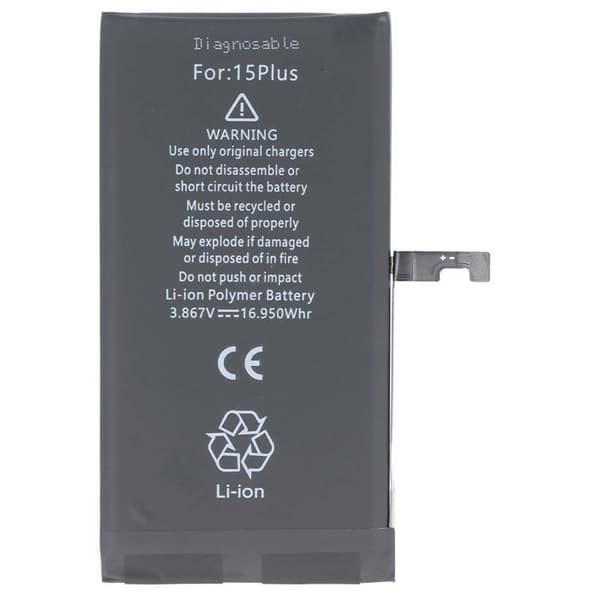 Batteri - AVIZAR - iPhone 15 Plus - Li-Polymer - 4383mAh - 3.86V - Sort Svart