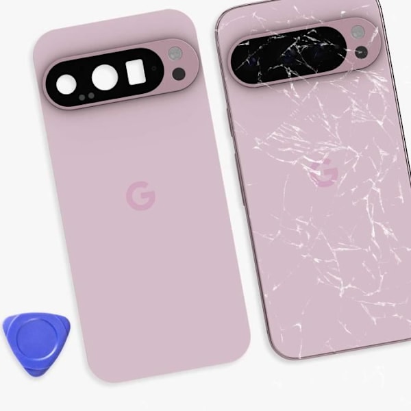 Baksida för Google Pixel 9 Pro Originalt Servicetryck Google Rosa Rosa