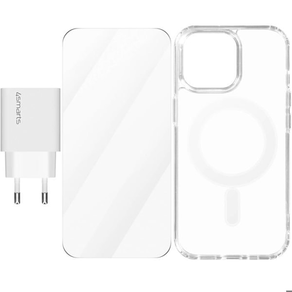 Tillbehörsset för iPhone 15 Pro - MagSafe skal och USB-C laddare 20W - 4smarts