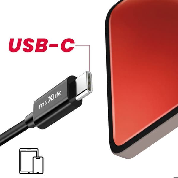 Audio Jack 3.5mm Hun til USB-C Han Kompakt 13.5cm Maxlife Sort