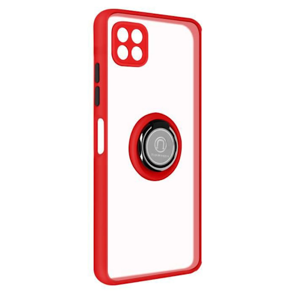 Skyddsfodral - AVIZAR - Samsung Galaxy A22 5G - Röd - Hållarring - Metallisk finish Röd