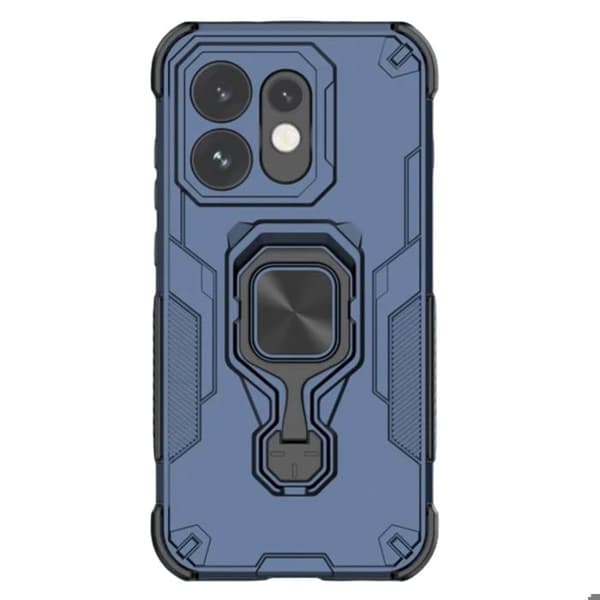 Stødabsorberende cover til Oppo Reno 16 med magnetisk ringestøtte i natblå Blå