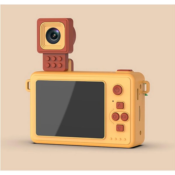 Digitalkamera til Børn 18MP Rotating Lion med Mini-Spil og Filtre Gul Gul