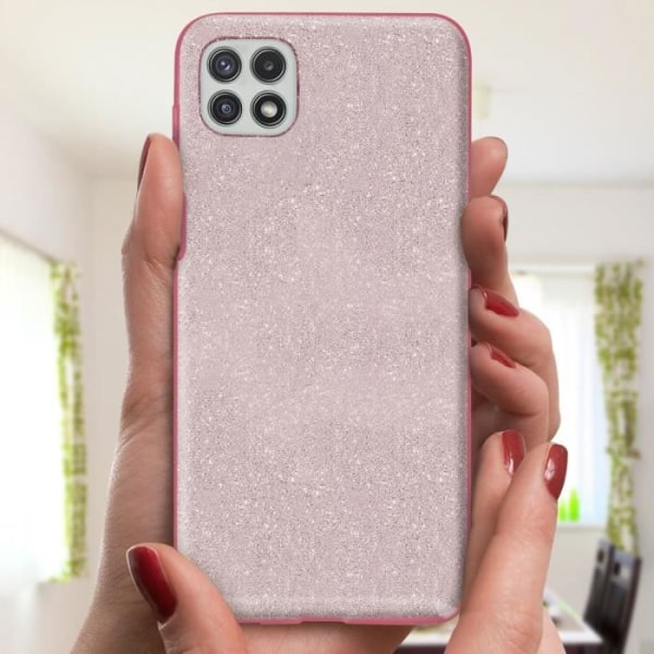 Suojakuori Samsung Galaxy A22 Glitter Irrotettavalle Silikoni Puolijäykkä pinkki