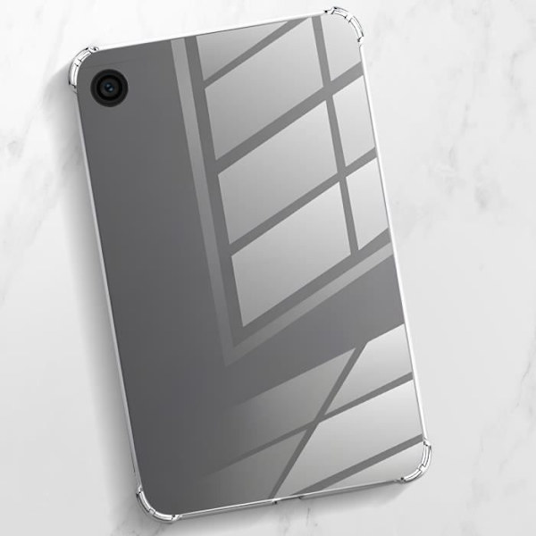 Etui til Samsung Galaxy Tab A9 - AVIZAR - Stødsikker silikone og gennemsigtigt hærdet glas Vit