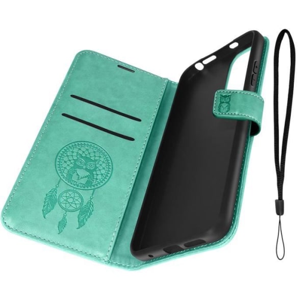 Dream Catcher Mandala Fodral för Xiaomi Redmi Note 11 och 11s Wallet Green Grön