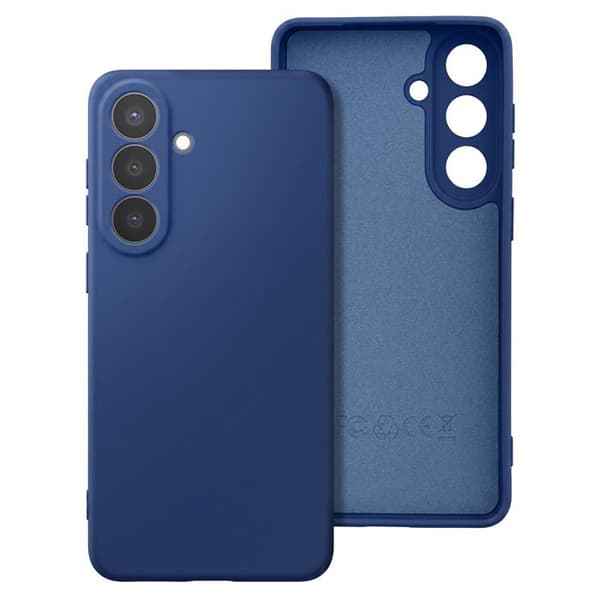 Silicone Soft-Touch-fodral för Galaxy S26 med blå mikrofiberfoder Blå