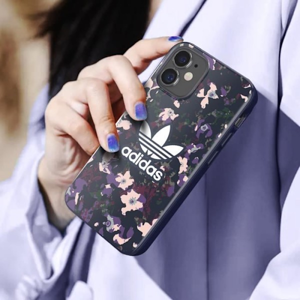 Kotelo iPhone 12 Mini:lle Precise Cutouts Graphic Camo Trefoil Adidas Purple Lila