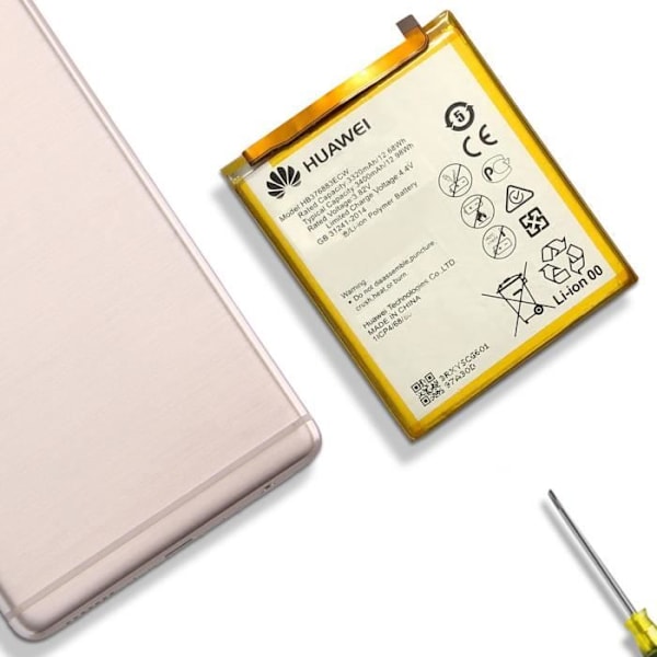 Internt batteri för Huawei P9 Plus - AVIZAR - HB376883ECW - Kapacitet 3400mAh - Litium Ion - 3,7 V Vit