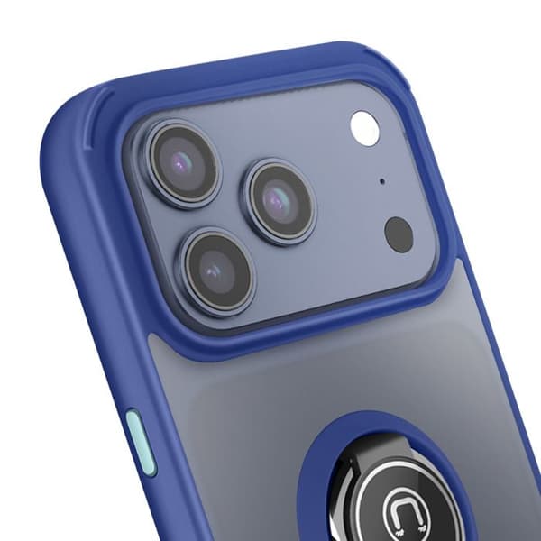 Skal Ring - AVIZAR - iPhone 17 Pro Max - Blå - Rotationsring 360° - Magnetisk fäste Blå