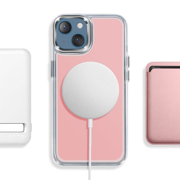 MagSafe-skal för iPhone 13 / 14 Hybriddesign Förstärkt Rosa Ros
