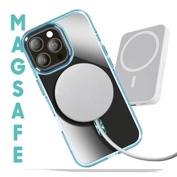Coque MagSafe för iPhone 14 Pro Max Bakre Glas Blå Färg Blå
