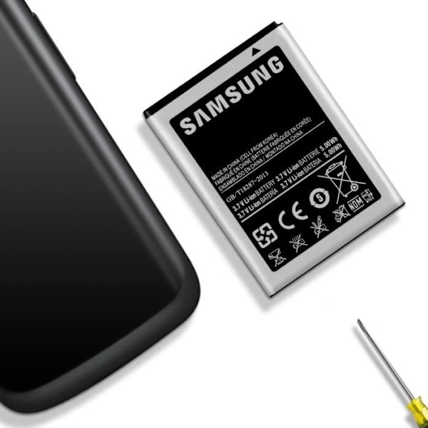 Internt batteri - AVIZAR - Galaxy Ace S5830 - Kapacitet 1350mAh - Lithium Ion - 3,7 V Svart