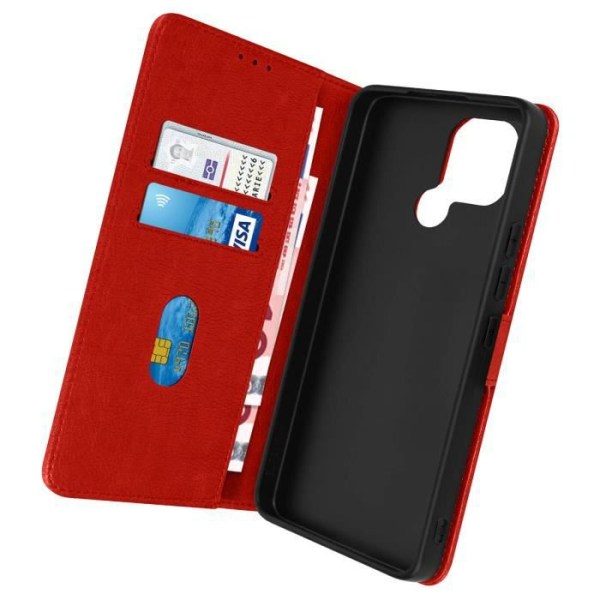 Kotelo Xiaomi Redmi A1 2022:lle - AVIZAR - Chesterfield - Punainen - Lompakko- ja videotuki Röd